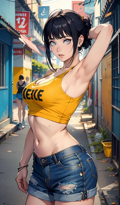 Hinata Hyuga, muito sensual, com roupas de funkeira Lacoste, Oakley Juliet, brasileira, na cidade do rio de janeiro, Brasil, dan...