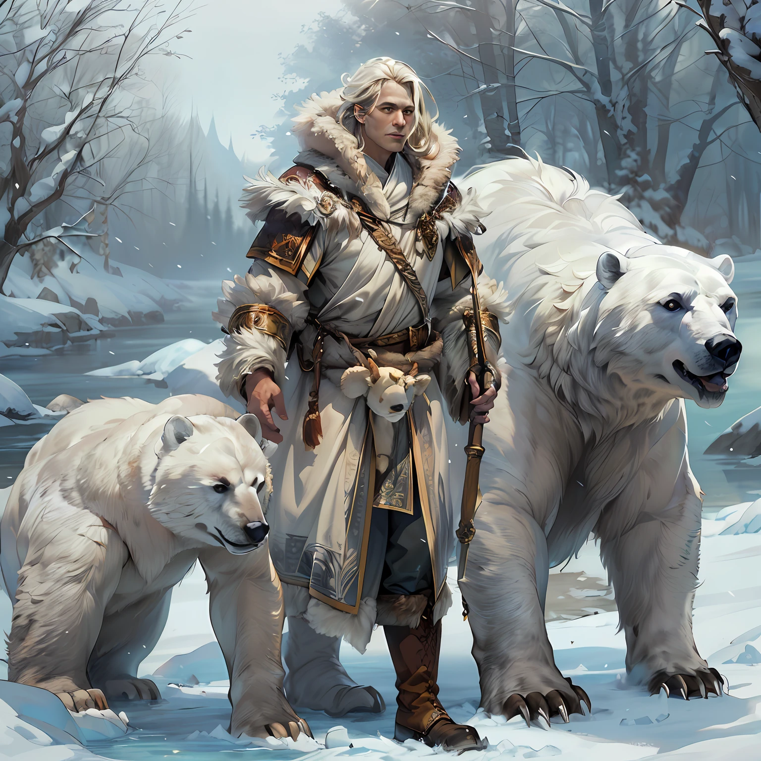 Arctic Druid D&D created with SeaArt AI