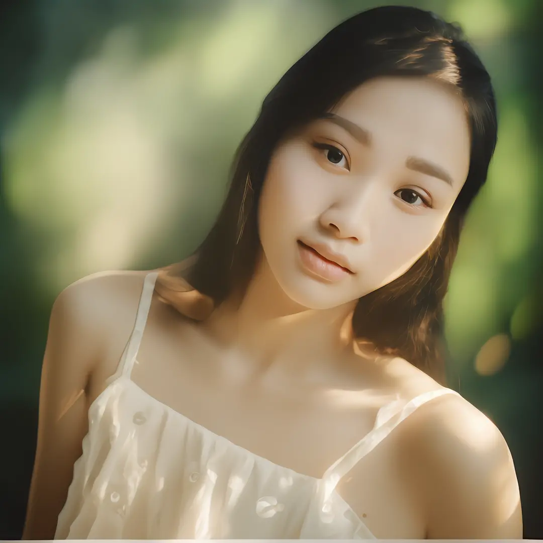 there is a woman that is posing for a picture in a dress, soft portrait shot 8 k, [ realistic photography ], young cute wan asia...