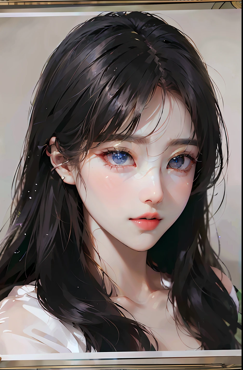 there is a woman with long hair and a white shirt, young lovely Korean faces, Shin Jinying, wan adorable korean face, jaeyeon nam, Cute natural anime face, girl cute-fine face, hwang se - on, cute delicate face, Korean symmetrical face, Kawaii realistic portrait, cute korean actress, young cute wan asian face, ulzzangs