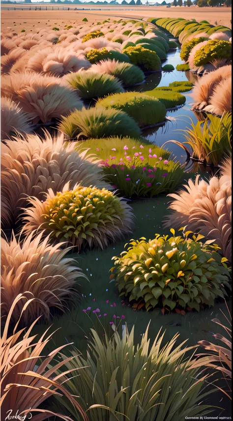 grass, photo realism, in the beautiful morning light