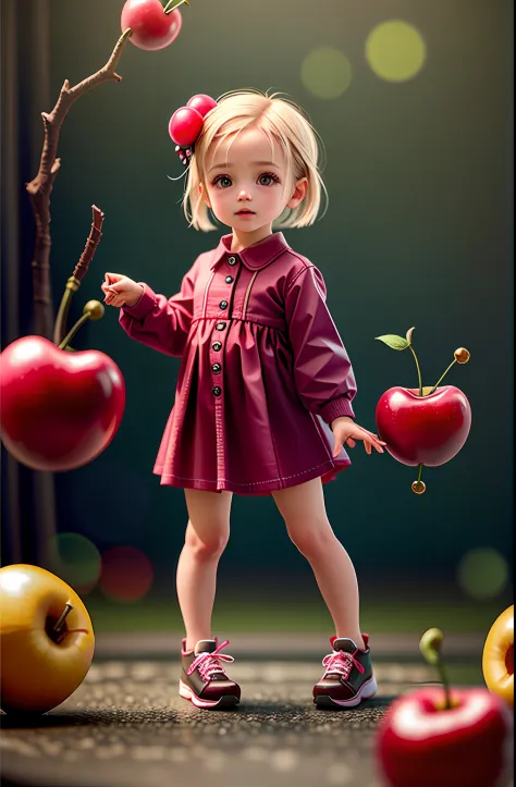 cute Cherry baby, octane render, unreal engine, highly detailed, intricate