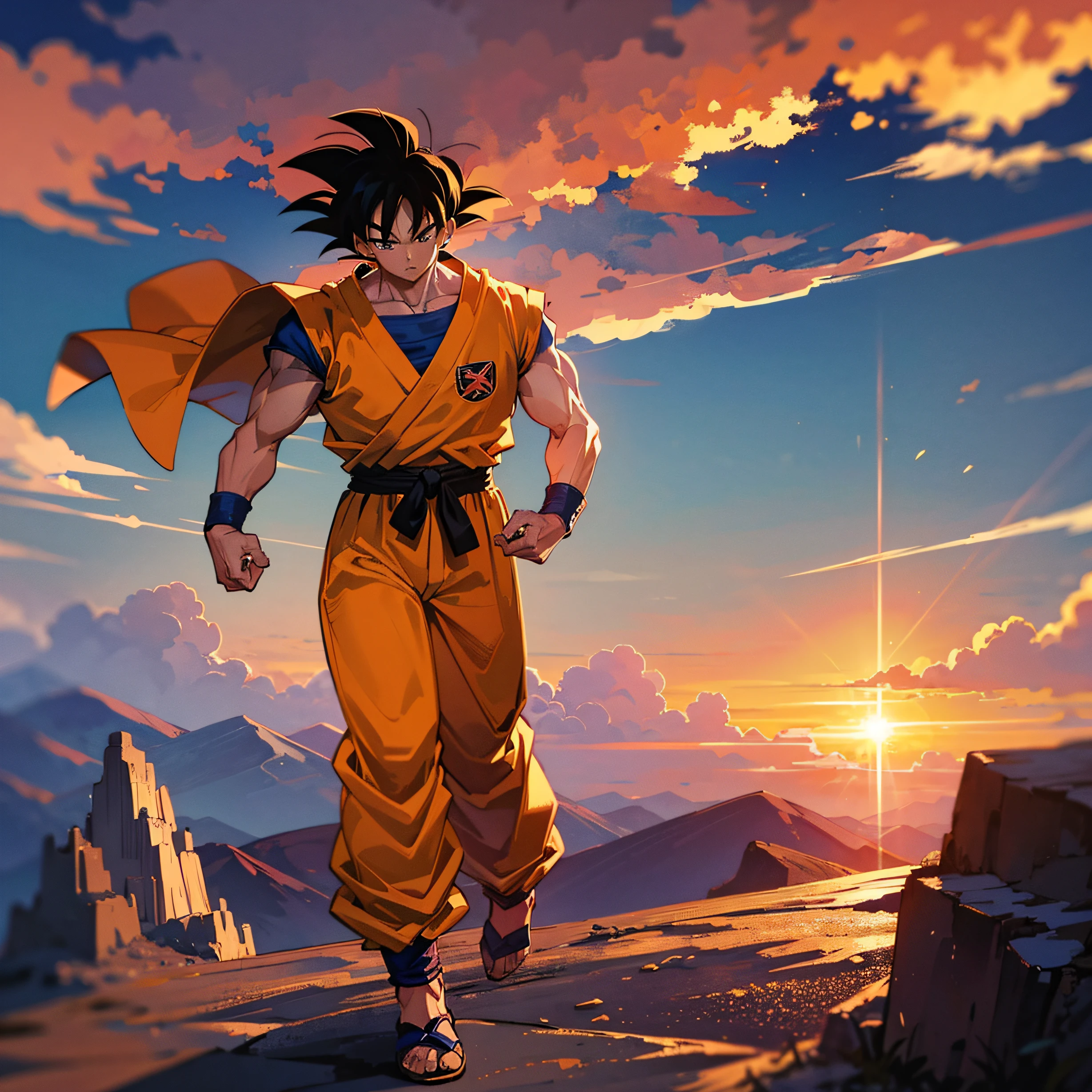 Dragon Ball Son Goku，One guy，Sunset sadness --auto