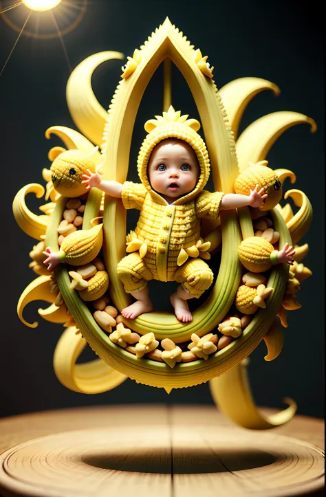 cute banana baby, octane render, unreal engine, highly detailed, intricate