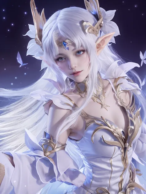 ,beautiful and elegant elf queen, Beautiful celestial mage, alluring elf princess knight, 2. 5 D CGI anime fantasy artwork, Anim...