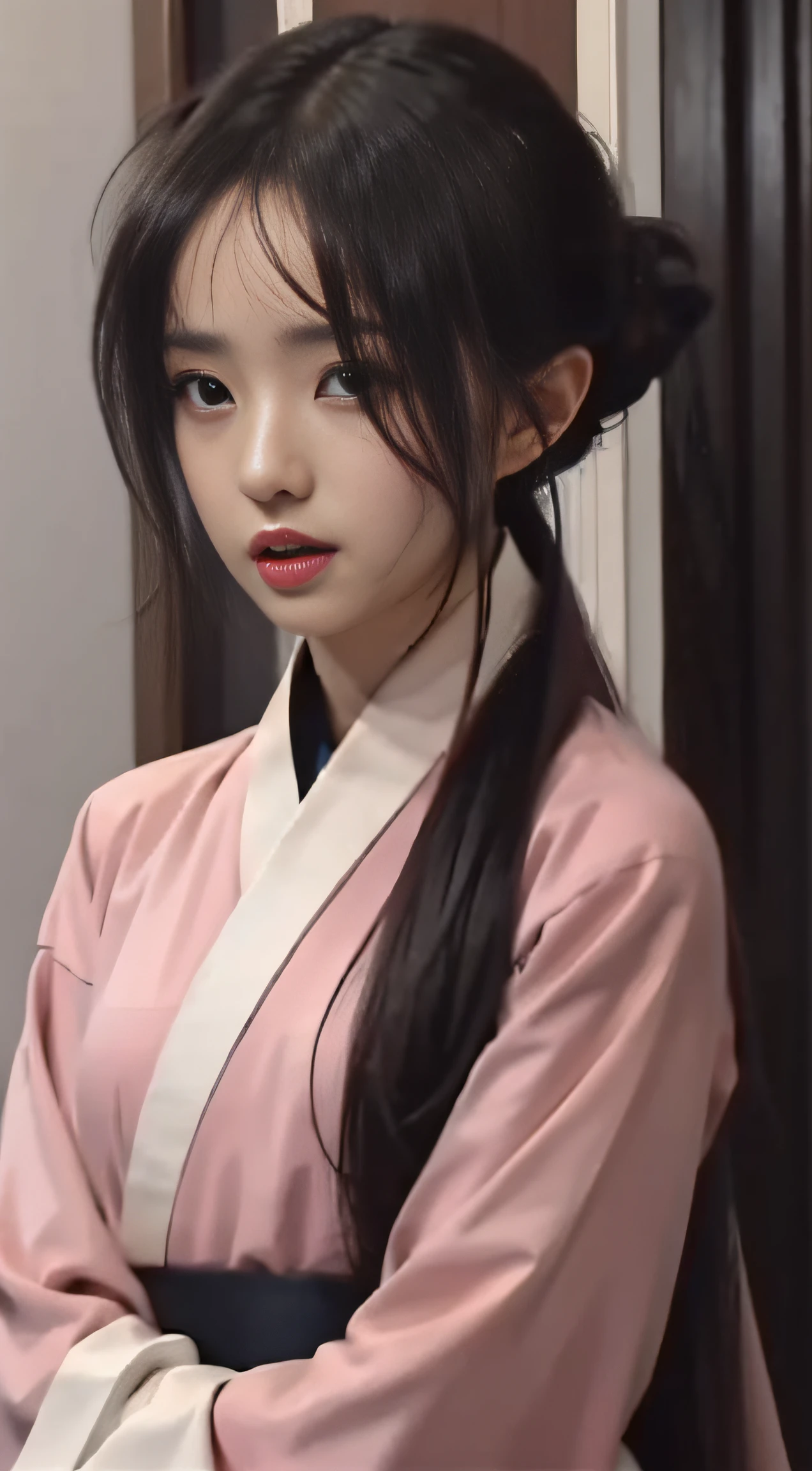 tmasterpiece，Best quality at best，offcial art，the Extremely Detailed CG Unity 8K Wallpapers，
1girll，The upper part of the body，POV，Hanfu，Delicate，the detail