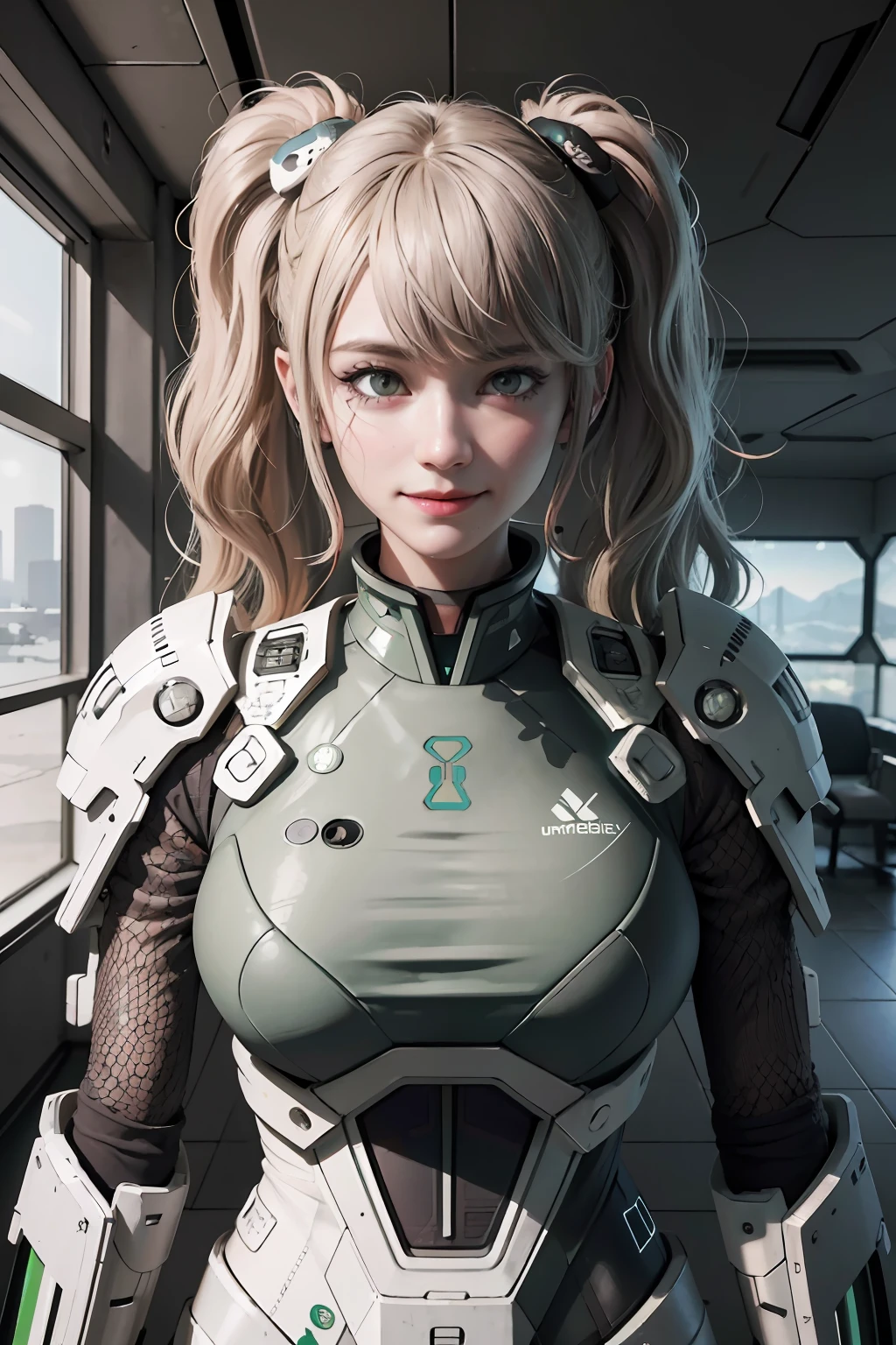 retrato de una hermosa [Chica | mujer]  Junko Enoshima con armadura verde Mark IV de Halo sosteniendo un rifle de batalla BR55 dentro de la estación espacial futurista,  pelo ralo, contrast, textura, realism, alta calidad, grano de la película, Fujifilm XT3, detalles locos, Intrincado details, hiperdetallado, luz cinematográfica suave, Adobe Lightroom, photolab, Intrincado, muy detallado, colores apagados, detalles locos, Intrincado details, hiperdetallado, luz cinematográfica suave, Adobe Lightroom, photolab, Intrincado, muy detallado, colores apagados, Obra maestra, (close up portrait of a smiling Chica) , (contraluz), (Intrincado, renderizado de octanaje, muy detallado, 8k, HDR, uhd, alta calidad, profesional, Motor irreal,tendencia en Artstation), destello de lente, sombra