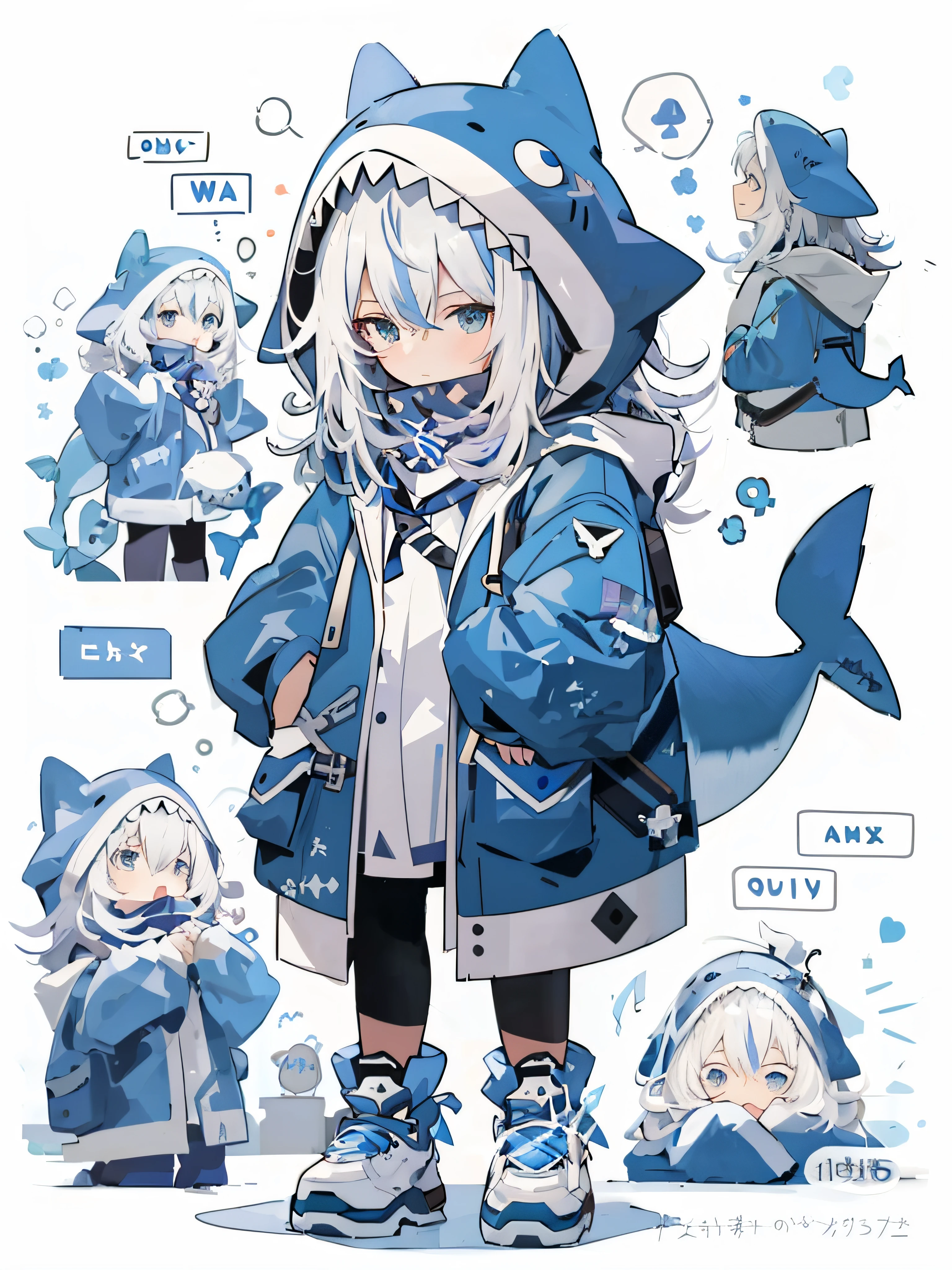 Cartoon picture of a girl in a blue coat and a shark, Kantai collection style, 2 d anime style, Blue Shark, trending on pixiv, Splash art anime Loli, Pixiv style, trending on artstation pixiv, From Arknights, Best Rated on pixiv, Style anime, High Quality Anime Art Style, anthropomorphic shark