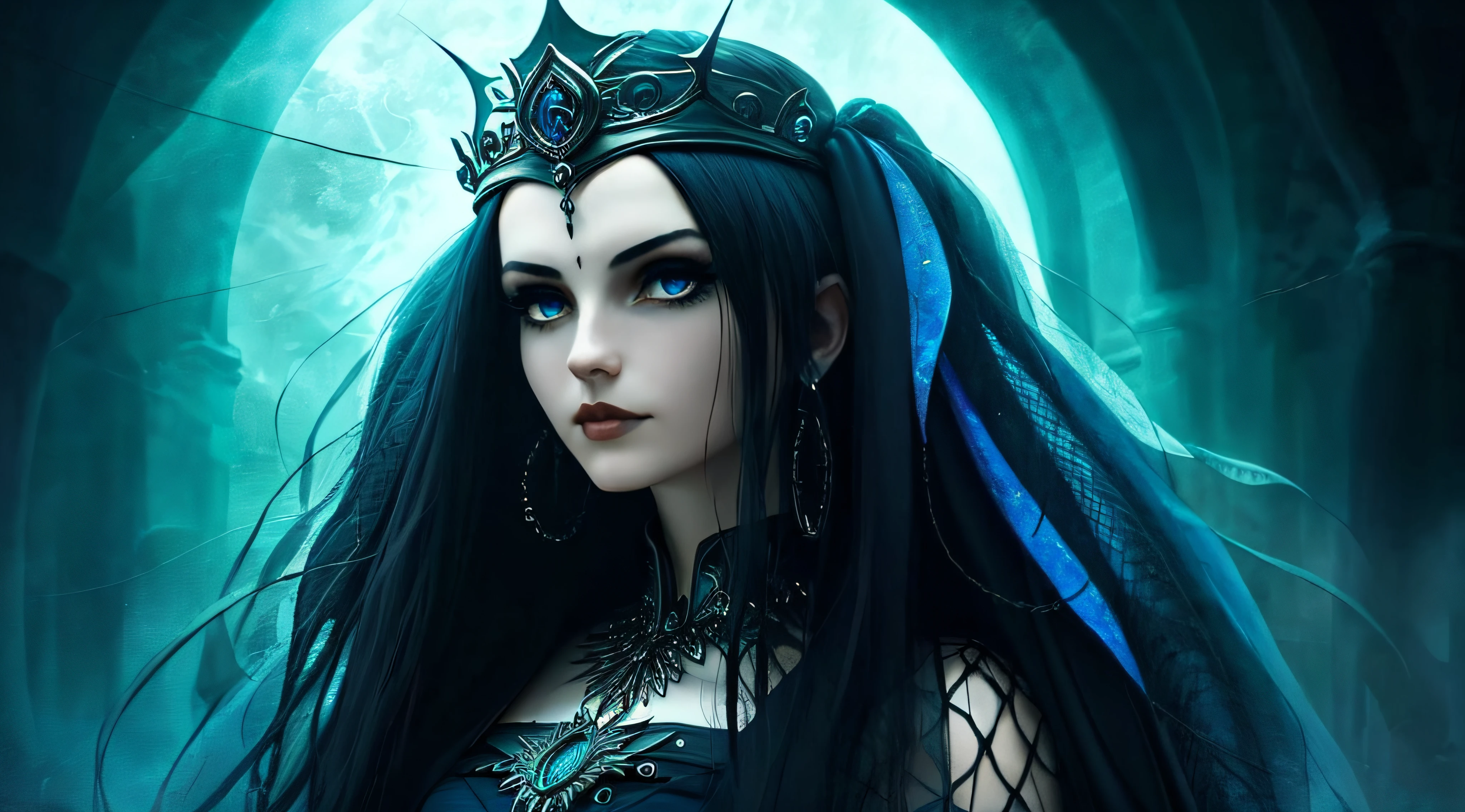 un gros plan d&#39;une femme portant une couronne et une robe noire, art de style fantaisie sombre, style artistique fantastique, une belle impératrice fantastique, epic style artistique fantastique hd, ((une belle impératrice fantastique)), epic style artistique fantastique, portrait de princesse gothique, art fantastique gothique, art fantastique numérique 2d, beau et élégant