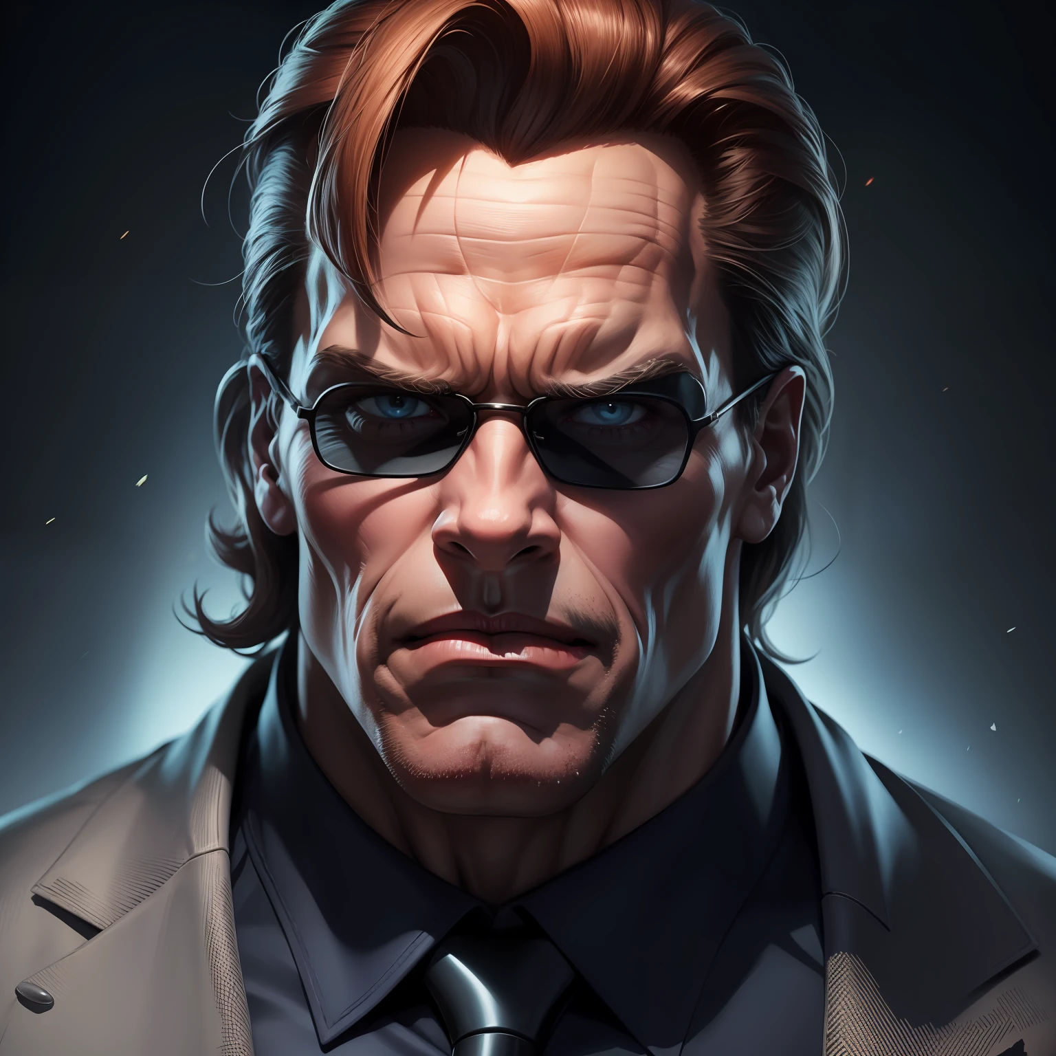 Retrato de Arnold Schwarzenegger Joker da DC, detalhes intrincados, perfect features, Dramatic, Cinematic lighting, Highlight lighting, SSAA, smooth rendering, no noise --testp --ar 2:3 --video --no lazy prompts