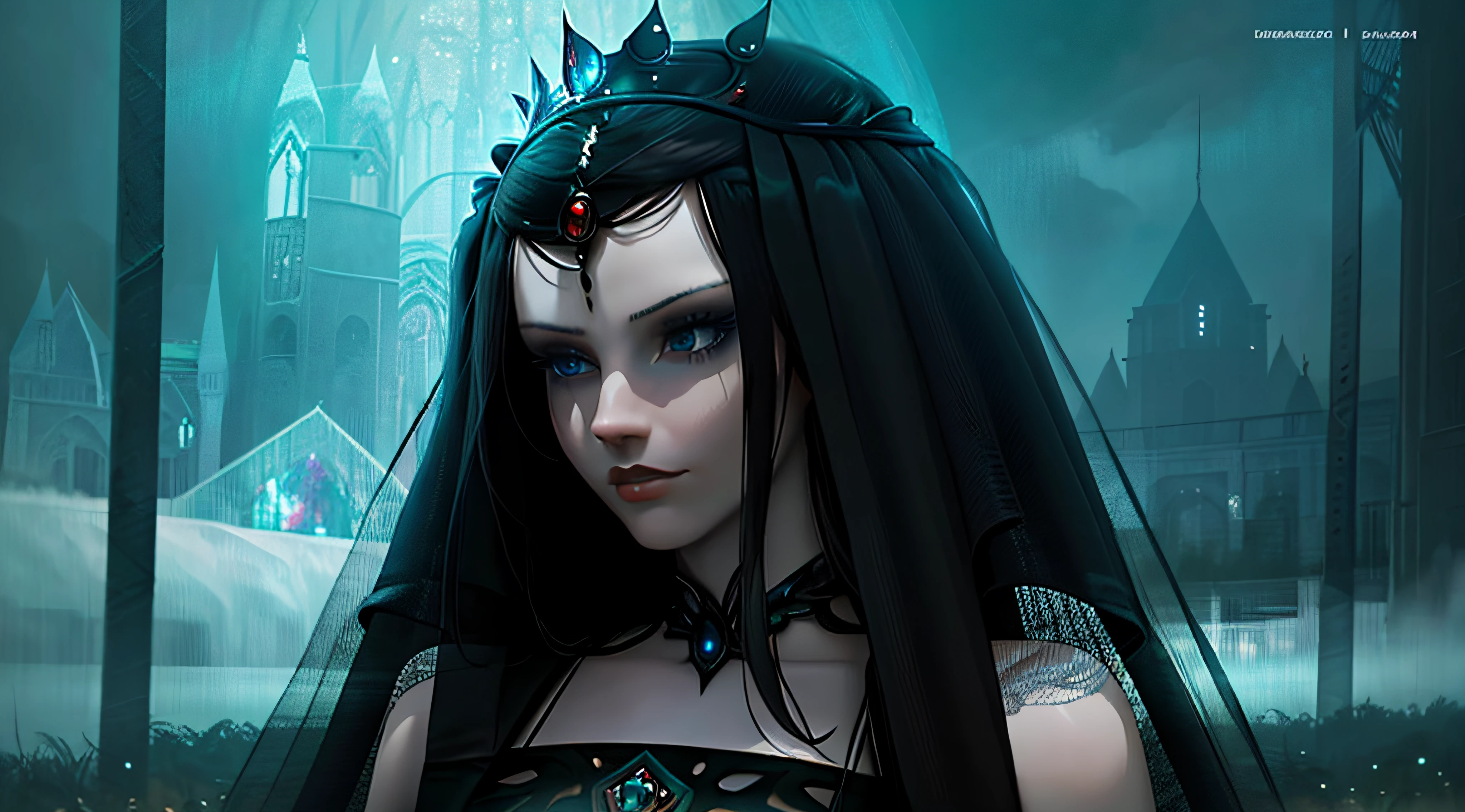 a close up of a woman wearing a crown and a black dress, dark fantasy style art, fantasy art style, a beautiful fantasy empress, epic fantasy art style hd, ((a beautiful fantasy empress)), epic fantasy art style, gothic princess portrait, gothic fantasy art, digital 2d fantasy art, beautiful and elegant