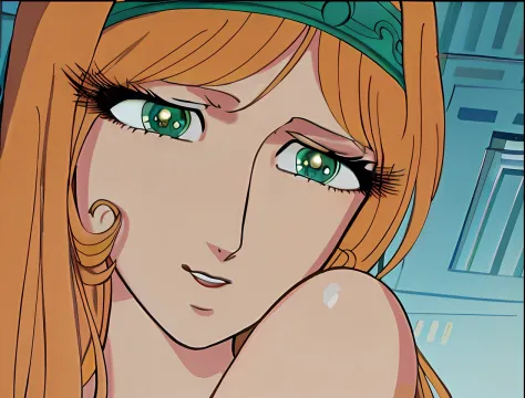 Close up portrait of woman with long hair and green eyes, beautiful portrait of nami, Nami of one piece, nami one piece, Nami, t...