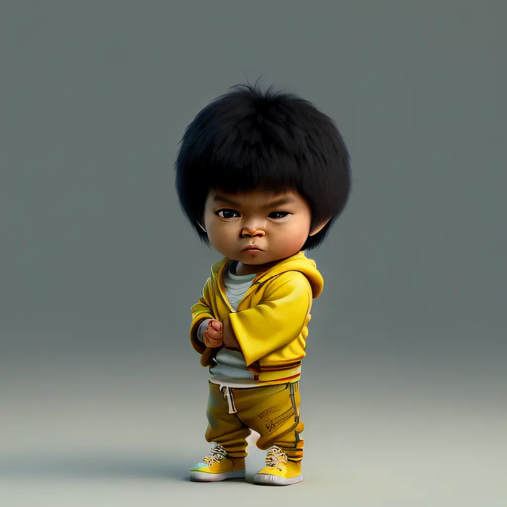 cbzbb , bruce lee, charachter ,cute, little,  beautiful, deviant art, trending artstation, digital art, detailed, cute, realisti...