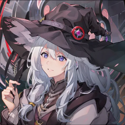 anime, a woman in a witch costume with a black hat and a black cape, dark witch character, fashionable dark witch, from arknight...