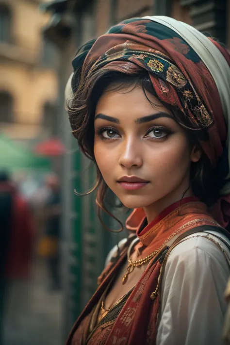 A beautiful woman,orientalisch wirkende frau,orientalisch gekleidet ...