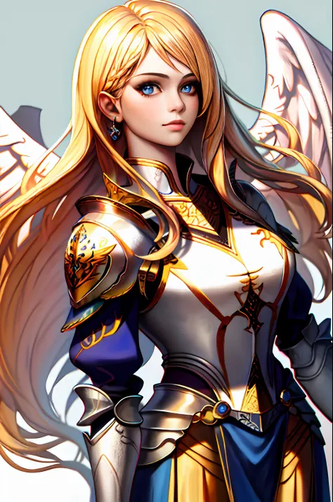 (masterpiece:1.1), (best quality:1.1), (detailed face and eyes:1.1), woman, blonde hair, blue eyes, valkyrie, valkyrie armor, an...