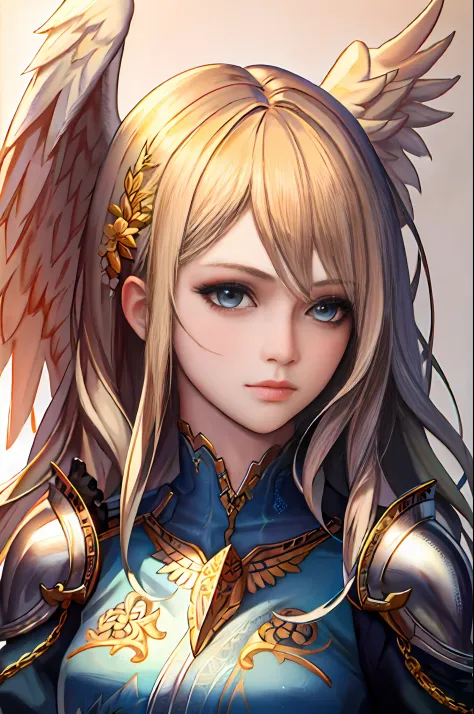 (masterpiece:1.1), (best quality:1.1), (detailed face and eyes:1.1), woman, blonde hair, blue eyes, valkyrie, valkyrie armor, an...