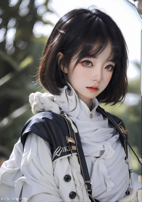 a close up of a woman wearing a jacket and skirt, dressed with long fluent clothes, ulzzang, 8k)), , trending on cgstation, saki...