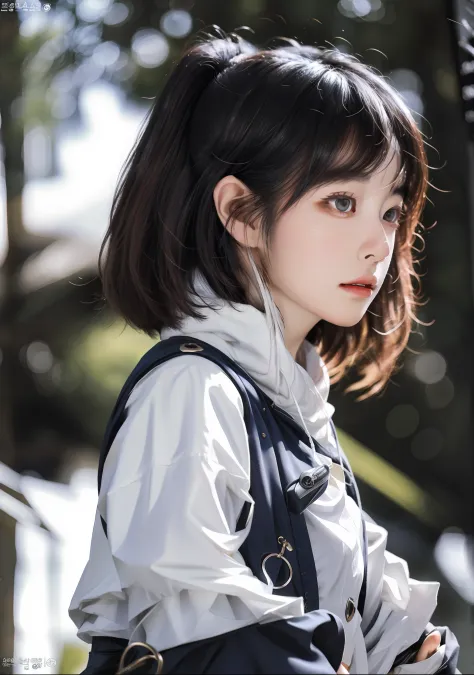 a close up of a woman wearing a jacket and skirt, dressed with long fluent clothes, ulzzang, 8k)), , trending on cgstation, saki...