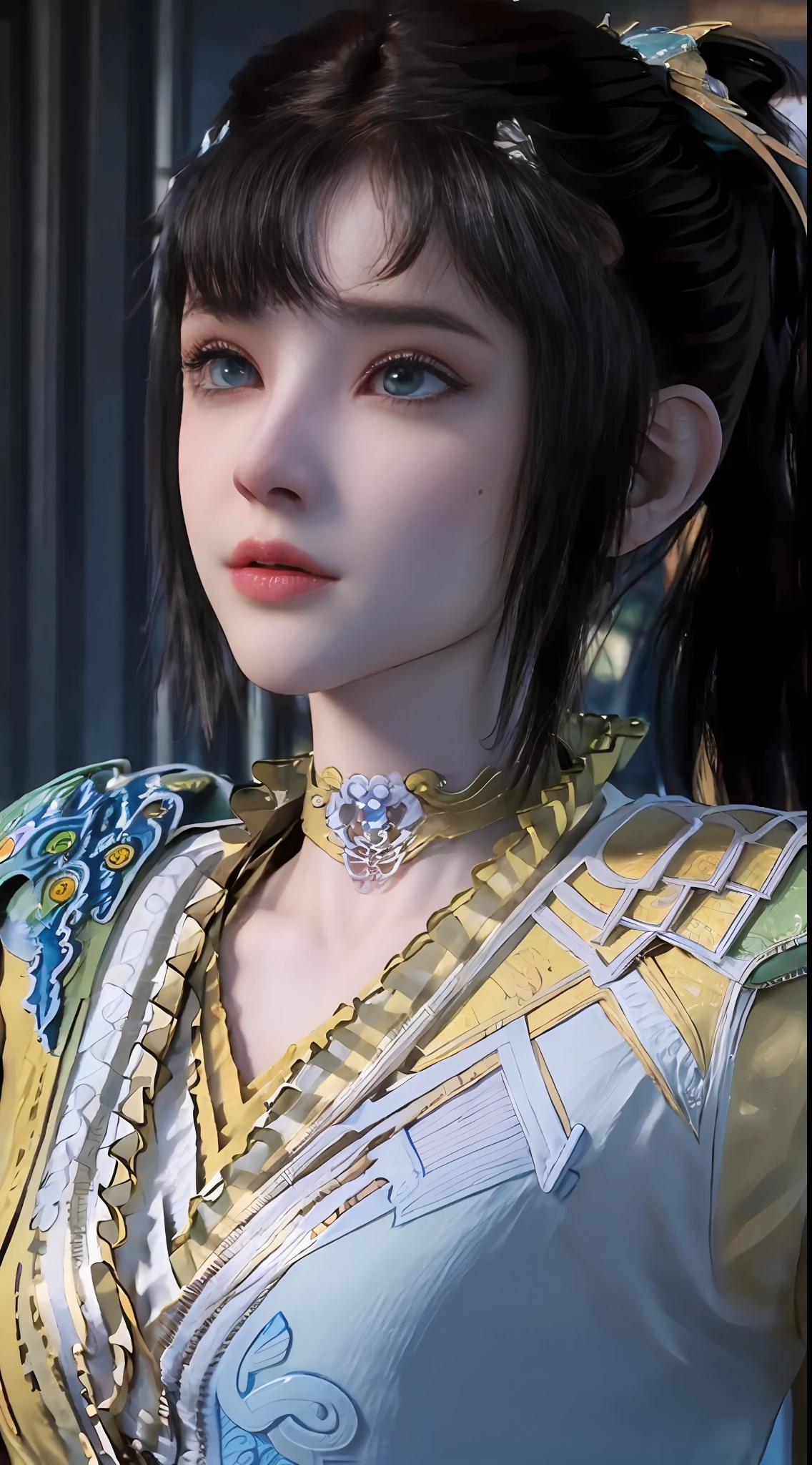 ((Best quality)), ((masterpiece)), (detailed:1.4), 3D, an image of a beautiful cyberpunk female,HDR (High Dynamic Range),Ray Tracing,NVIDIA RTX,Super-Resolution,Unreal 5,Subsurface scattering,PBR Texturing,Post-processing,Anisotropic Filtering,Depth-of-field,Maximum clarity and sharpness,Multi-layered textures,Albedo and Specular maps,Surface shading,Accurate simulation of light-material interaction,Perfect proportions,Octane Render,Two-tone lighting,Wide aperture,Low ISO,White balance,Rule of thirds,8K RAW,