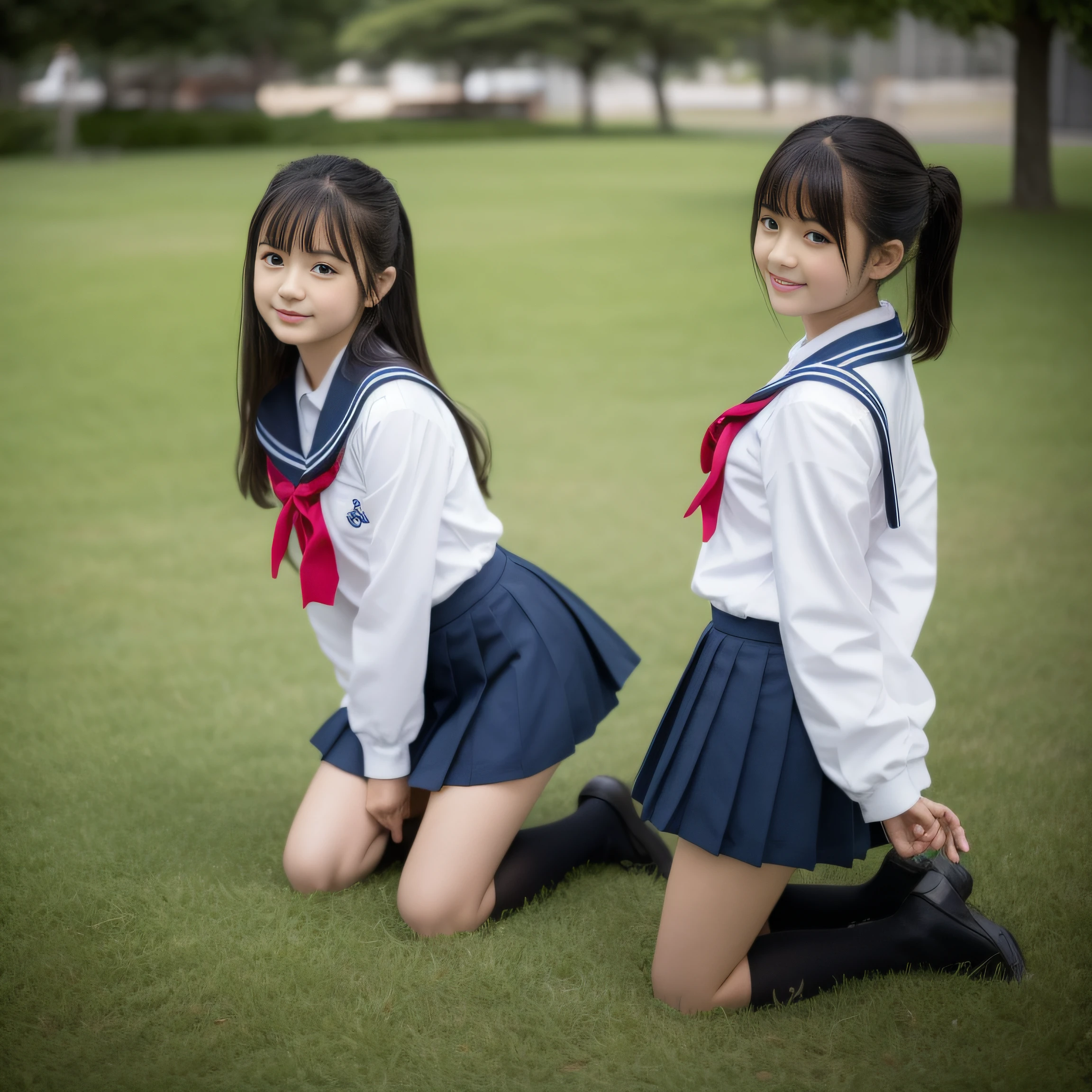 Kawaii Girl,japanes,12year old,（Diagonal rear view）、a miniskirt - SeaArt AI