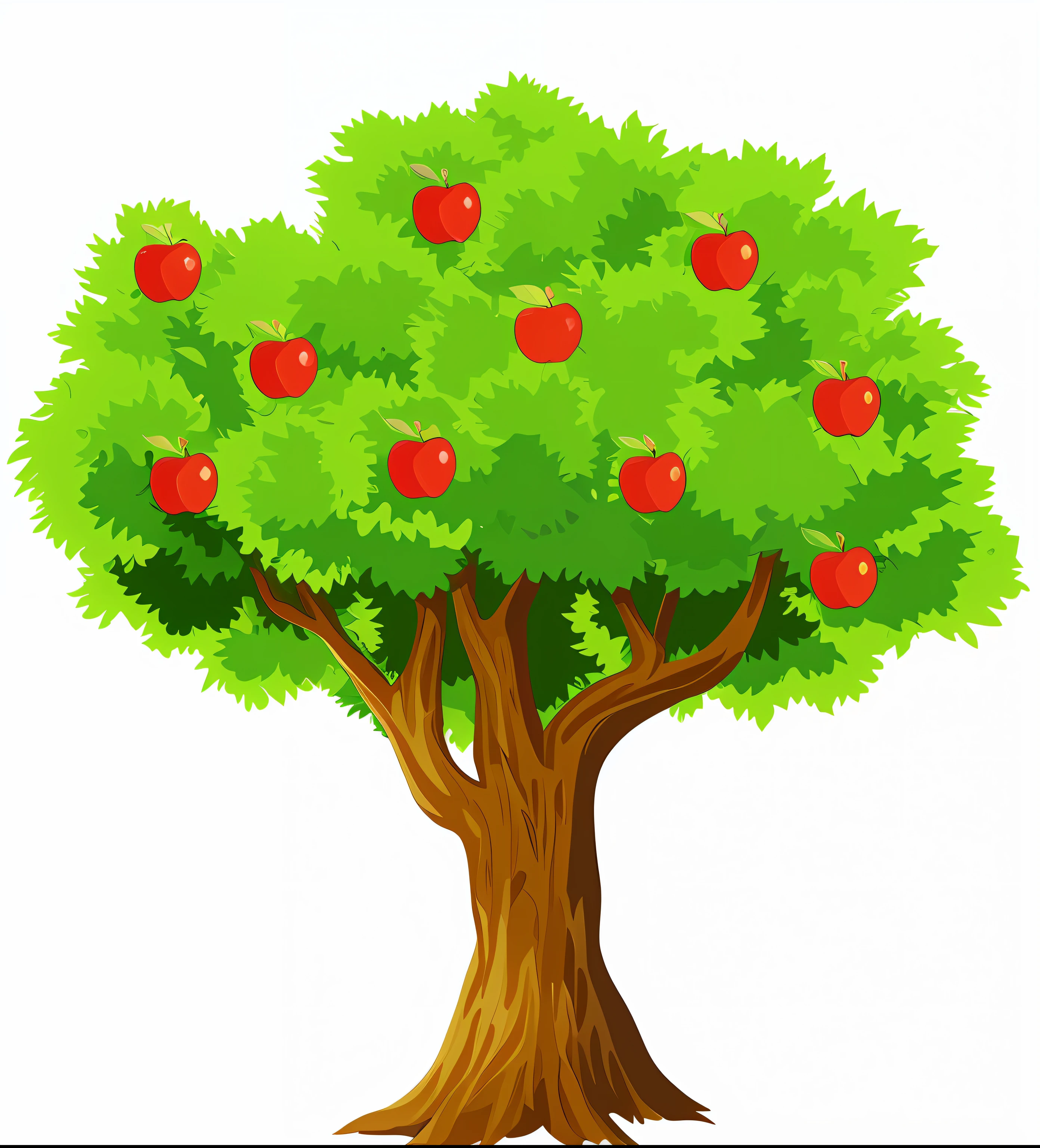 A tree with red apples on it and green leaves - SeaArt AI