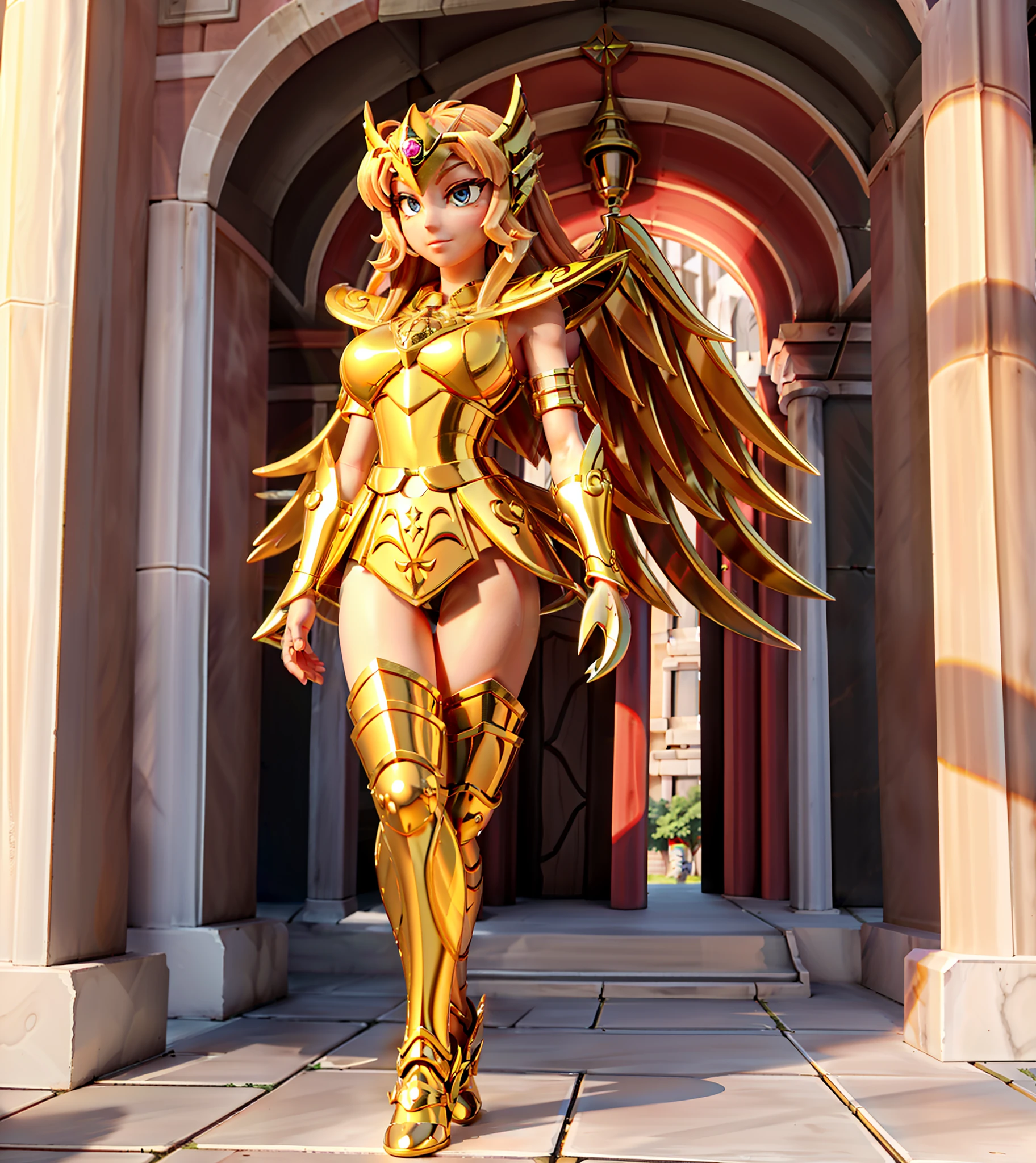 tmasterpiece，Need，tmasterpiece，A detailed face，A detailed eye，full bodyesbian，1girll，SagittariusArmor，female armor，long golden wings，The wings are long tucked away，Walk on the battlefields of ancient Greece，NSFW，Raised sexy，（8K，RAW photos，best qualtiy，tmasterpiece：1.2 ), solofocus, mgq_Valkyrie, Wings, sky,super wide shot， sface focus，sexy armor，No underwear，Naked，Bling armone fine skin，Plump breasts，Saint Seiya Armor， Detailed armor pattern，messy  hair，highly detailed realistic photograph of, (cellshading)，god light，super sharp focus，Ultra high quality,，with dynamism，(extremely giant breasts:1.6)，(Bare breasts:1.4)， Long hair, (Shiny skin:1.4)， shiny lip, Very big ass， Symmetrical detail surfaces，shades，Sexy，Masterpiece，Ultra-high saturation，hight contrast，High-gloss armor，Smooth skin，