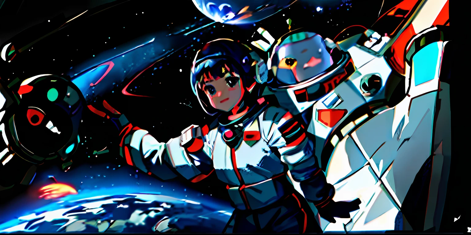 Anime boy, floating, astronaut, spacesuit, white hair, golden fish, Anime,  HD wallpaper | Peakpx