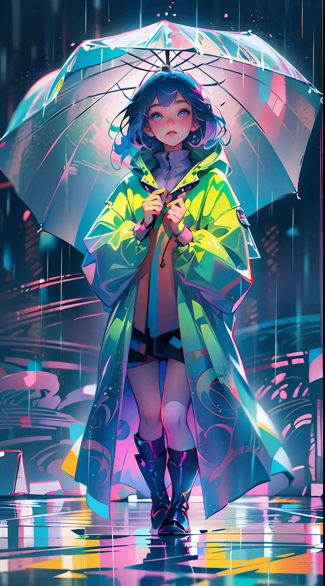 Download wallpaper 800x1280 girl, raincoat, trail, anime samsung galaxy  note gt-n7000, meizu mx2 hd background