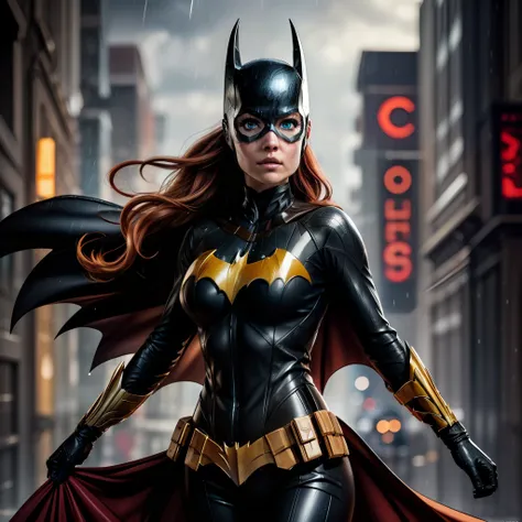 Emma Stone, beauty, Batgirl clothes, Batgirl cosplay, full body photo ...