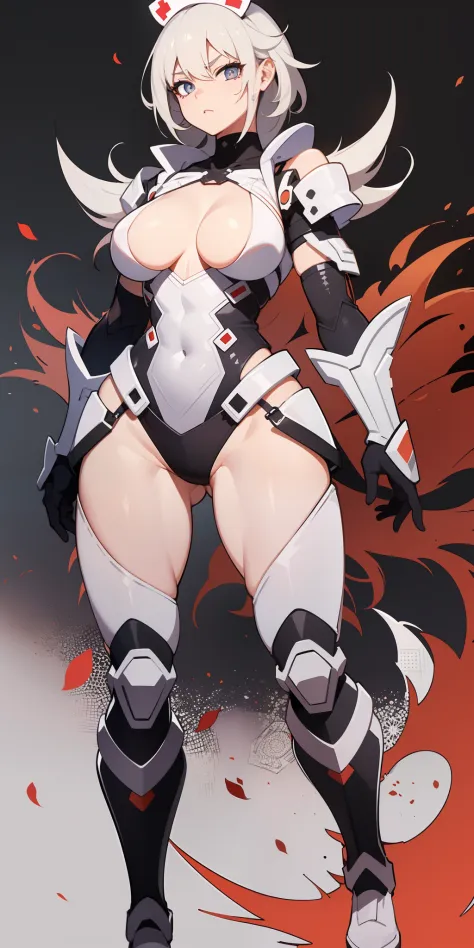 ((Masterpiece Quality)), (Beautiful Animation Graphic ), HQ highres, studio shot, extremely detailed, in anime ultra cute kawaii moe, ((a girl)), ((upper_body)), ((Dynamic angles)), Please generate a high-quality full-body image of Nurse Warrior Akira base...
