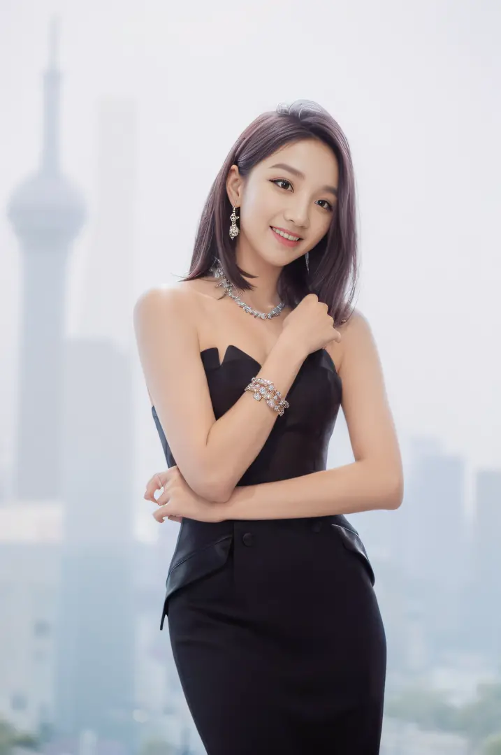 araffe woman in a black dress posing for a picture, shaxi, jia, ji-min, eora, choi hyun-hwa, jiyun chae, lu ji, lee ji eun, lee ...