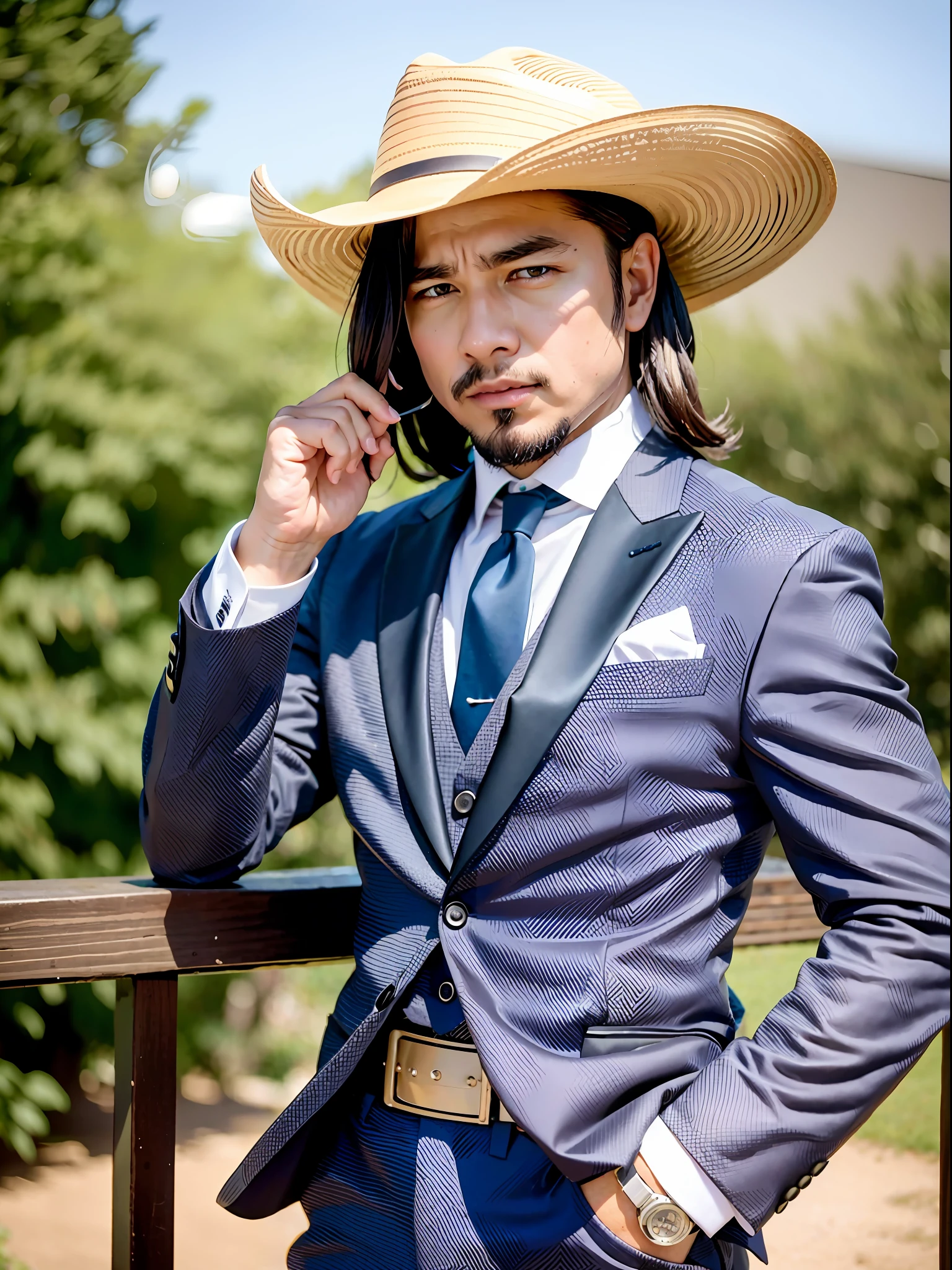 (Cowboy Shot), SFW, (masutepiece), (Best Quality:1.0), (超A high resolution:1.0), Detailed Eye Breaking Ton Rack Lock , Suit, Formal, tailcoat, neck tie, Adjustment tie break party, Gorgeous View