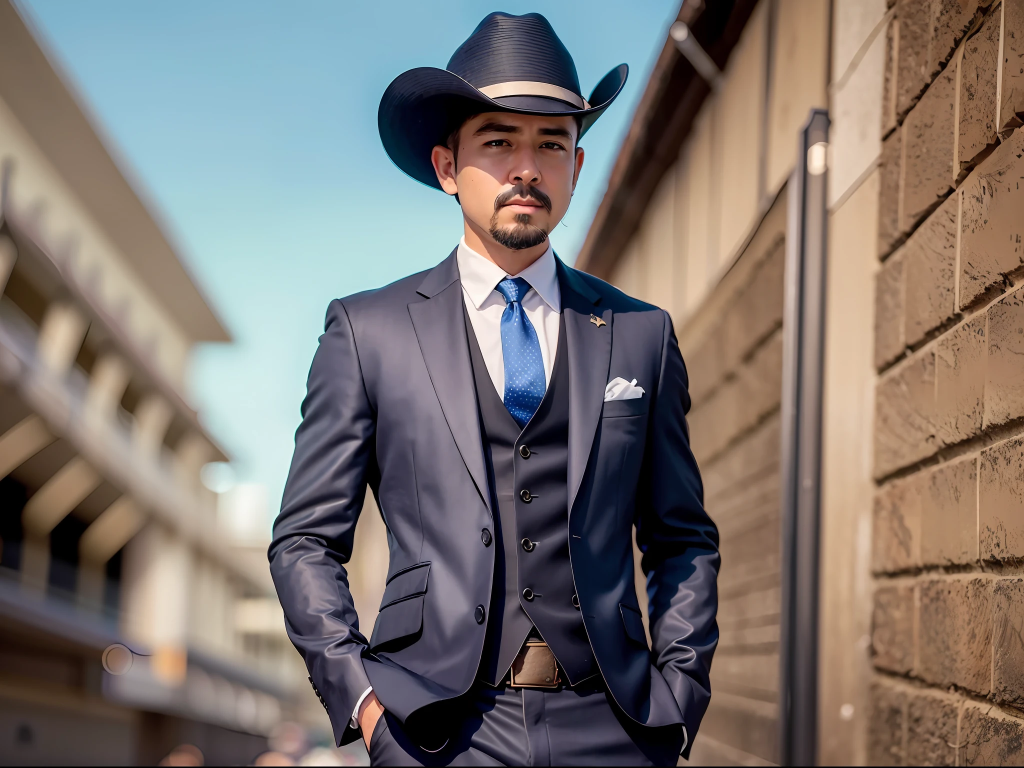 (Cowboy Shot), (((racecourse))), SFW, (masutepiece), (Best Quality:1.0), (超A high resolution:1.0), Detailed Eye Breaking Ton Rack Lock , Suit, Formal, tailcoat, neck tie, Adjustment tie break party, Gorgeous View