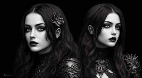 ornate, intricate details, beautiful dark angel, beautiful face, gothic style, hyper-realistic fantasy art, digital illustration...