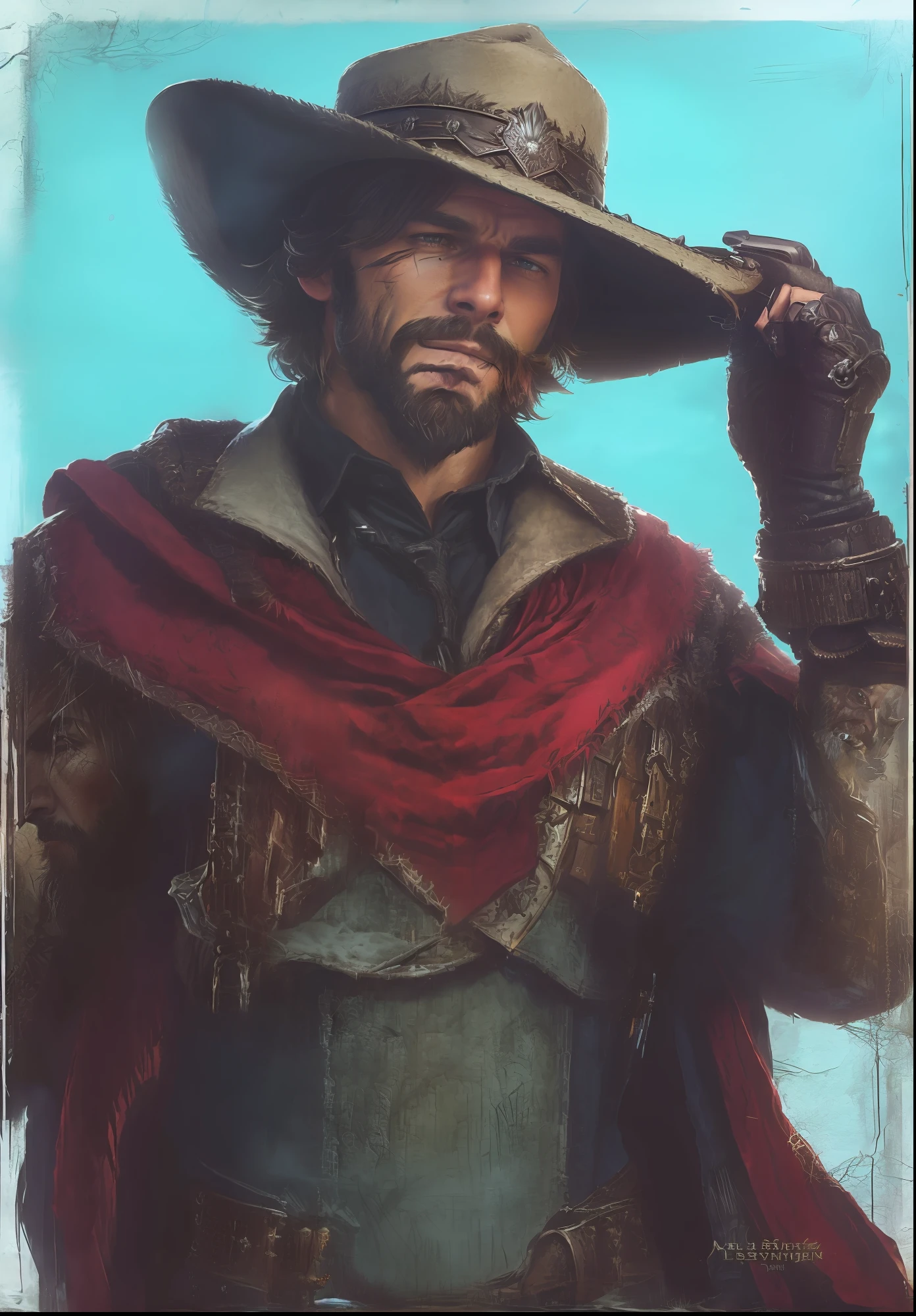 a man with a hat and a beard, jesse mccree, mccree from overwatch, cole ...