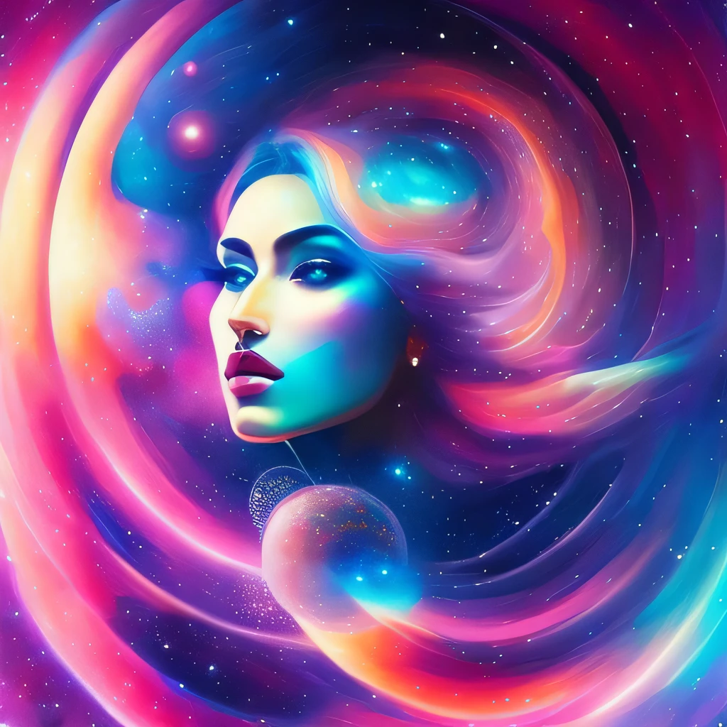 ou are the universe that experiences itself, universo divino, cumpliendo el cuerpo, fantasy, renacentista, Mystical aesthetics, Color aesthetics, pastel, ropa , altamente detallada, surrealista, pintura digital, arte conceptual, Sharp focus