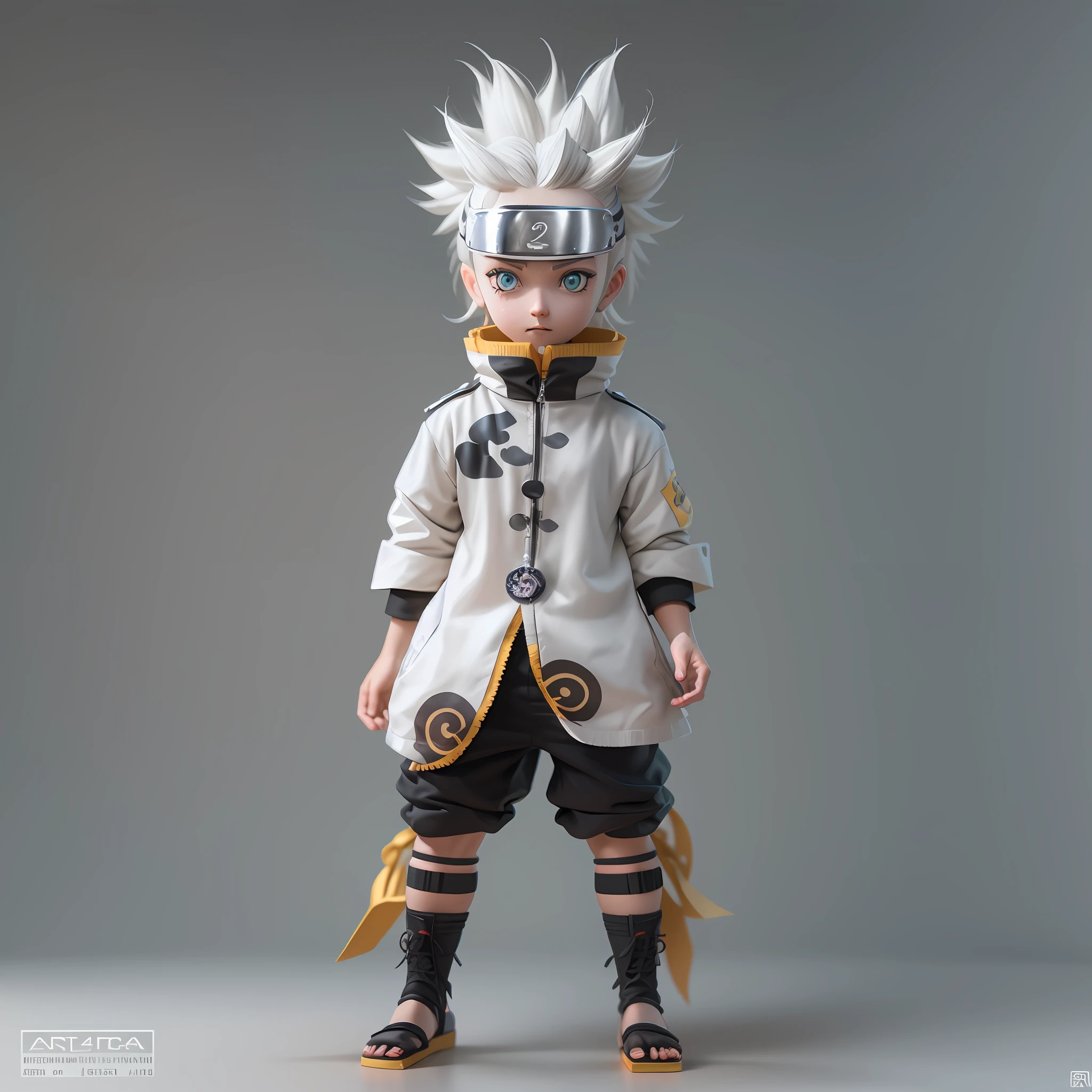 Naruto, Naruto Shippuden, cheveux exquis, Représentation des bras, chaussures exquises, Représentation des yeux, cheveux exquis, boîte aveugle popmart, texture d&#39;argile, marcher sur la terre, fond noir et blanc, éclairage naturel, la plupart de bonne qualité, super détail, Art 3D, c4d, Moteur de rendu OC, Rendu 3D, 8k