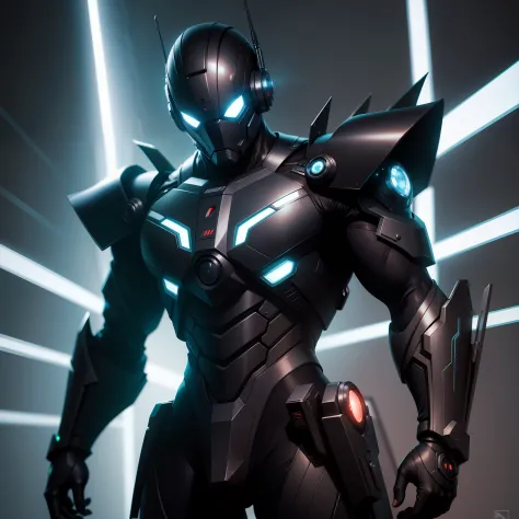 cyber man futuristic ultrarealistic dark thinker