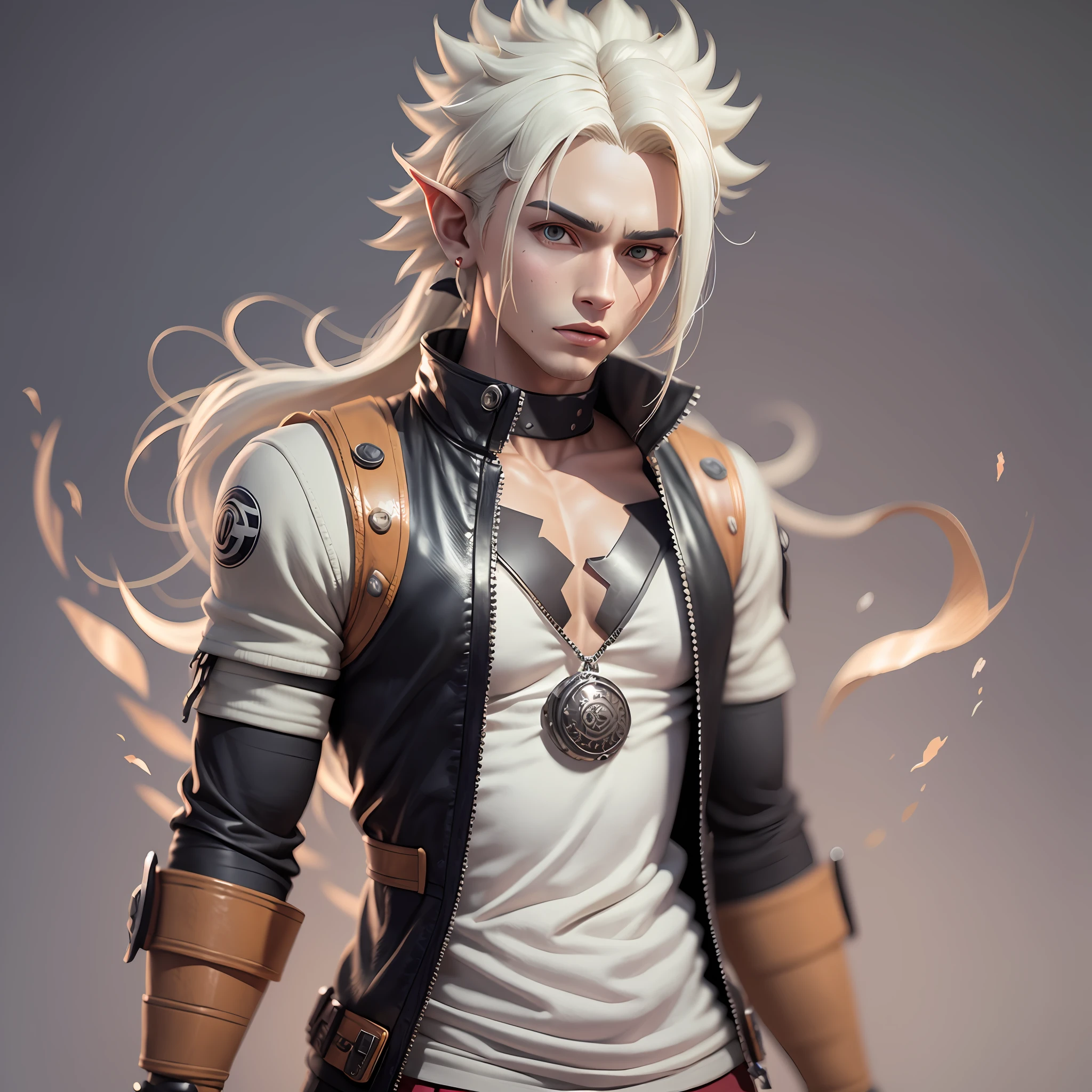 naruto, naruto Shippuden,  masculine, exquisite hair, Arm representation, exquisite shoes, representation of the eyes, exquisite hair, Elvish style, popmart blind box, clay texture, Treading on Earth, Black and White Background, natural  lightting, most of good quality, super detaill, art 3d, C4D, oc renderer, 3D-rendering, 8k