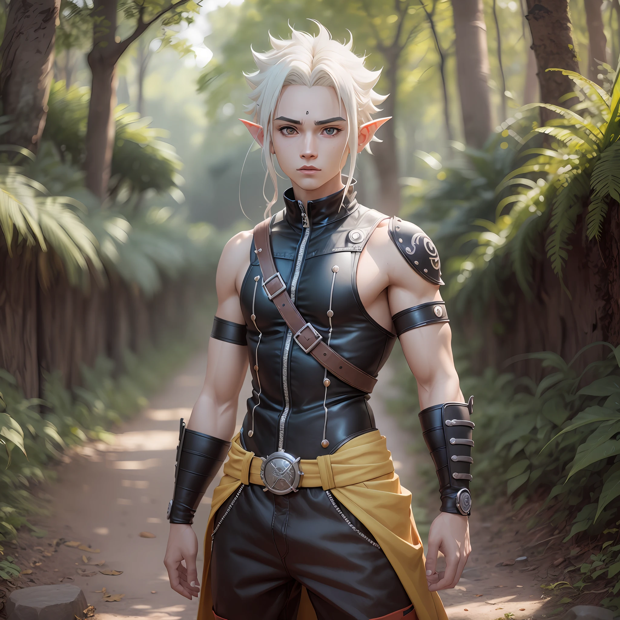 naruto, naruto Shippuden,  masculine, exquisite hair, Arm representation, exquisite shoes, representation of the eyes, exquisite hair, Elvish style, popmart blind box, clay texture, Treading on Earth, Black and White Background, natural  lightting, most of good quality, super detaill, art 3d, C4D, oc renderer, 3D-rendering, 8k