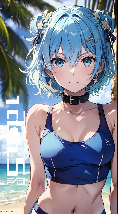 1girls, Solo Focus, type moon style, Kyoto Animation Style, Short hair, (blue hairs:1.7), Blunt bangs, Hair Between Eyes, Clear ...
