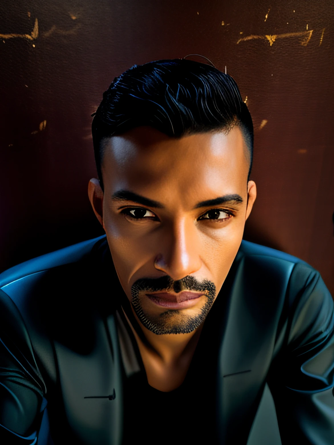 Close portrait of elegant [undercucho] person in tailored suit- futurist style, intricate baroque detial, elegant, glowing lights, highly detailed, digital painting, artstation, concept art, smooth, sharp focus, illustration, art by wlop, mars ravelo and greg rutkowski
(high detailed skin:1.2), 8k uhd, dslr, soft lighting, high quality, film grain, Fujifilm XT3  mix4 
male model, black suit, seductive, Florence, Italy background, night, bokeh, depth of field, (upper body:1.0), best quality, intricate details, detailed eyes, masterpiece, film grain, 2077, kodakchrome, flashlight