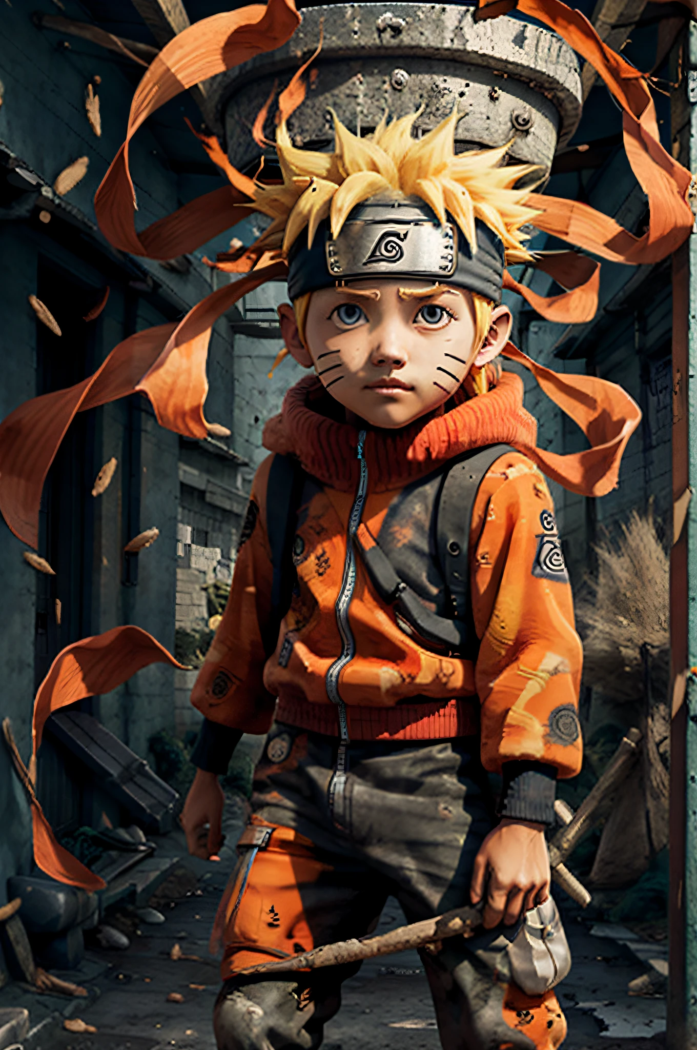 naruto,1人の男の子, 黒_背景, 火, 9キツネの尾,