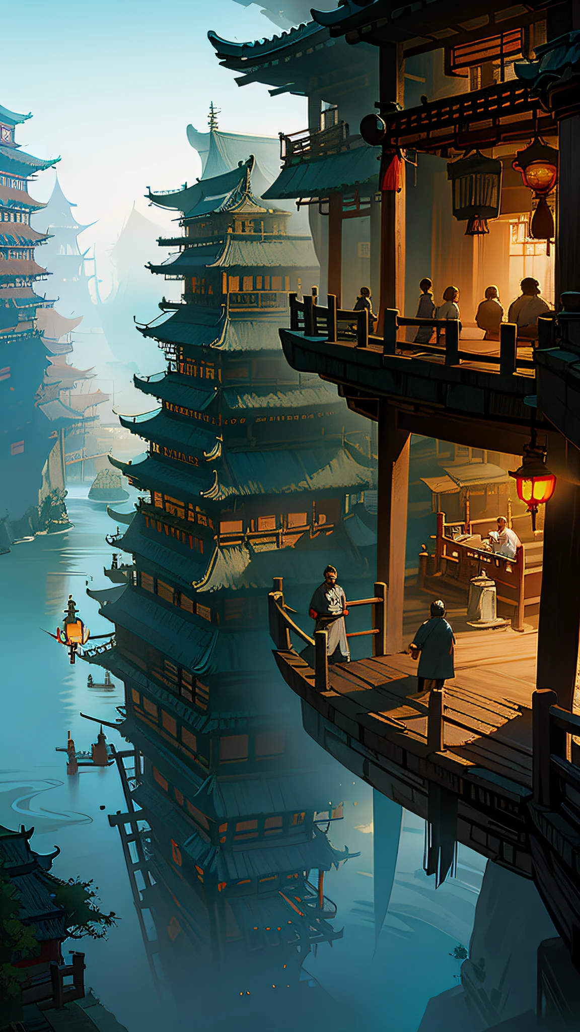 extremely detailed, 8k, wallpaper,masterpiece, best quality, ultra-detailed, bilgewater,(chinese architecture) ,