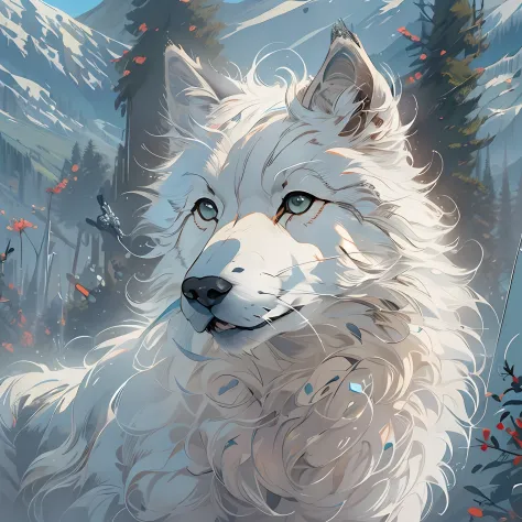Exquisite visuals,high-definition,masterpieces, arctic wolf