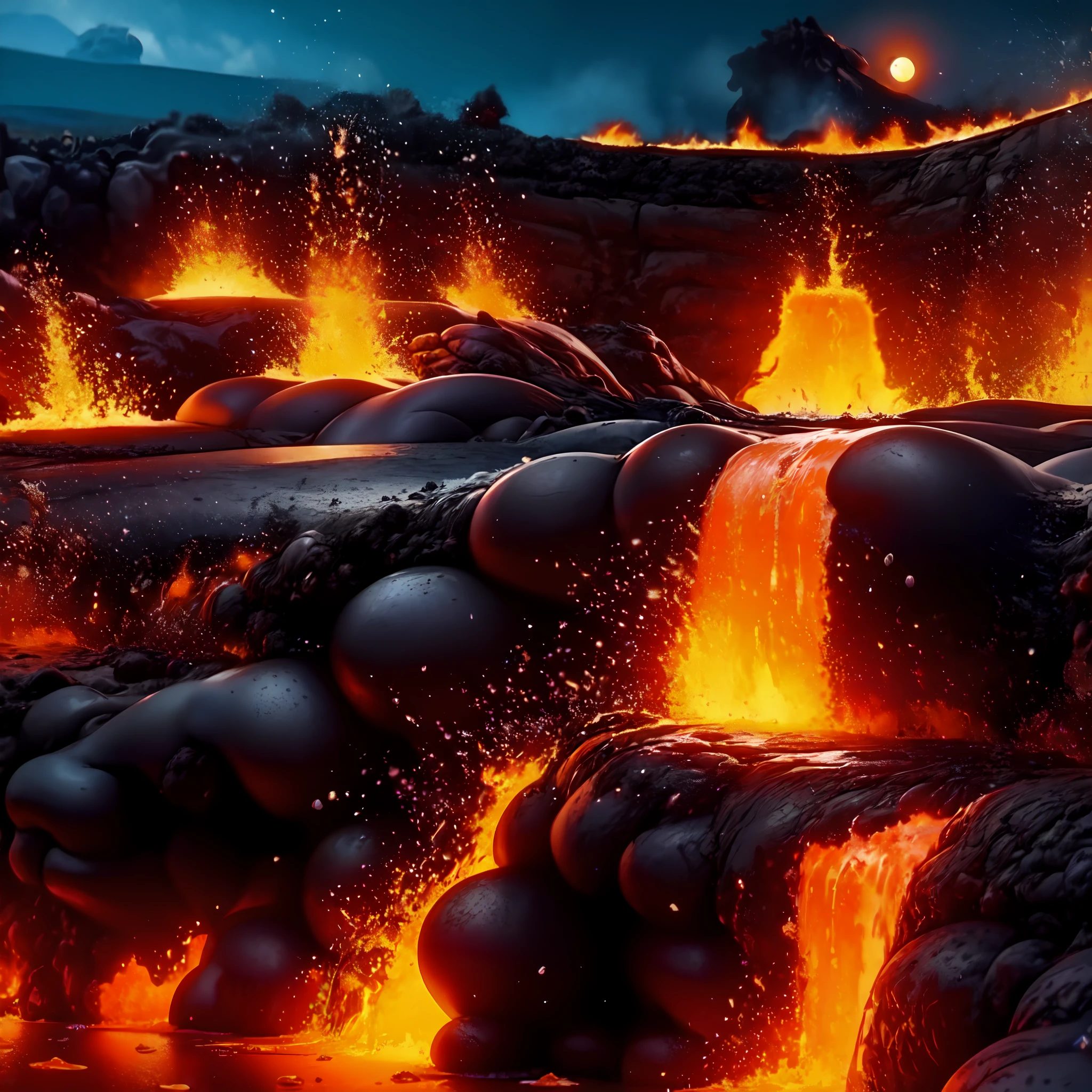 panorama,(eruption),lava,magma,Splash,explosion,(moon)