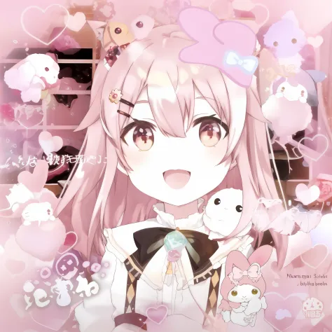 Anime girl with pink hair and rabbit ears holding a white rabbit, Loli, anime visual of a cute girl, cute kawaii girls, madoka k...