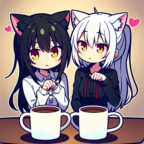 Kizi，tchibi，Cat ears，kiss，Yuri，coffee mug，coda，Head rubbing，in mug ...