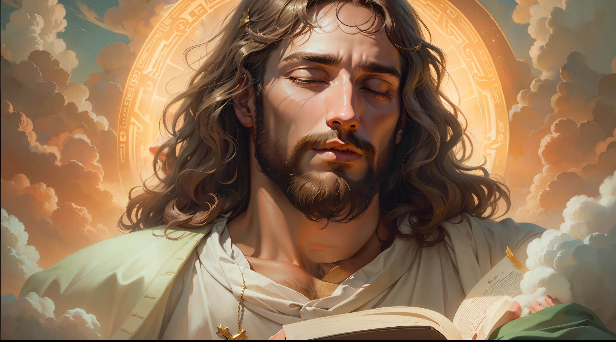 [a realistic painting of Jesus SeaArt AI